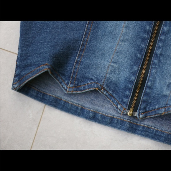 Y2K Vintage blue denim open back scallop hem crop vest top - Picture 4 of 6